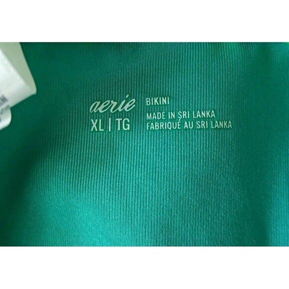 Aerie Womens Bikini Bottoms Size XL Green Blue Striped Colorful Beach Pool New - Picture 3 of 4